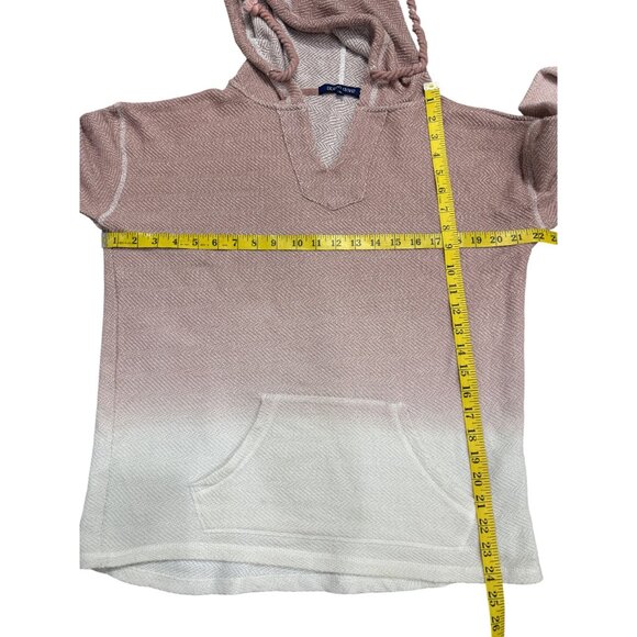Ocean Drive Size S Women's Pink White Ombre Lightweight Hoodie Sweater Pocket - Picture 6 of 7